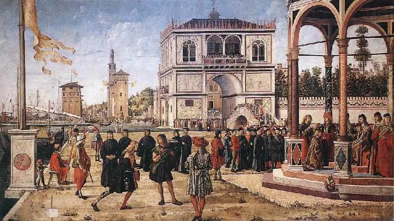 CARPACCIO, Vittore The Ambassadors Return to the English Court fg china oil painting image